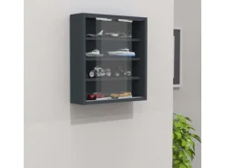 ebuy24 AgisaS Glasvitrinen Wandhängend 2 Schiebetüren Anthrazit