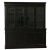 ebuy24 Amaretta 4-Türige Vitrinenschrank Schwarz Antik Patiniert