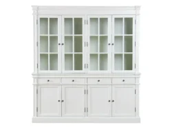 ebuy24 Amaretta 4-Türige Vitrinenschrank Antik Weiss Antik Patiniert