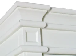 ebuy24 Amaretta 4-Türige Vitrinenschrank Antik Weiss Antik Patiniert