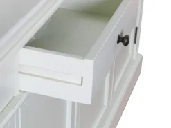 ebuy24 Amaretta 4-Türige Vitrinenschrank Antik Weiss Antik Patiniert