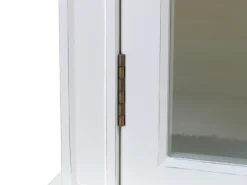 ebuy24 Amaretta 3-Türige Vitrinenschrank Antik Weiß Antik Patinert
