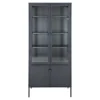 ebuy24 Brisbane Vitrinenschrank 4 Türen Schwarz