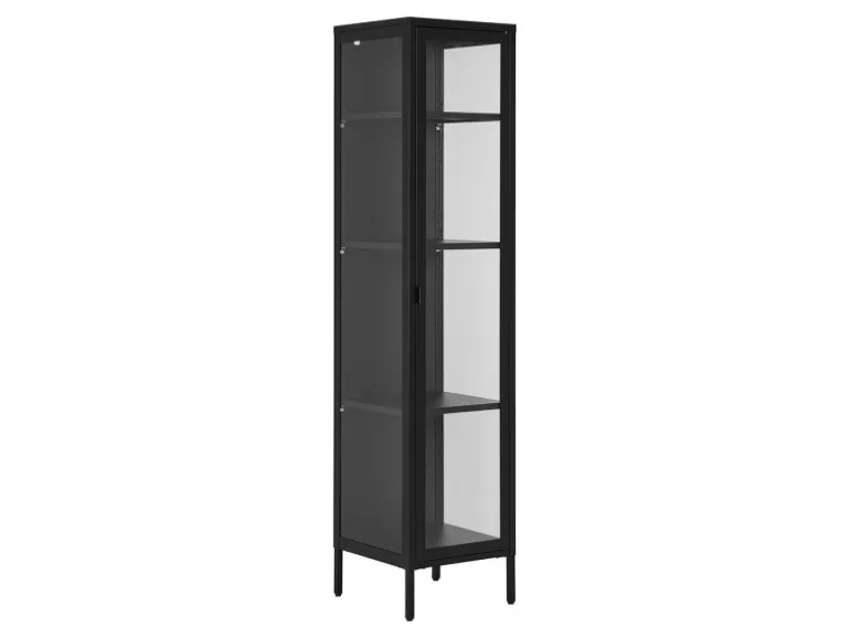 ebuy24 Brisbane Vitrinenschrank 1 Glas Tür Schwarz