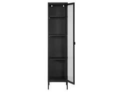 ebuy24 Brisbane Vitrinenschrank 1 Glas Tür Schwarz
