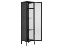 ebuy24 Brisbane Vitrinenschrank 1 Glas Tür Schwarz