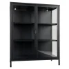 ebuy24 Brisbane Vitrinenschrank Höhe 1015 cm Schwarz