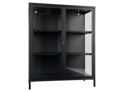 ebuy24 Brisbane Vitrinenschrank Höhe 1015 cm Schwarz