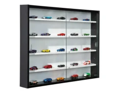 ebuy24 Comit Vitrinenschrank Wandhängend 2 Glastüren Weiss Schwarz