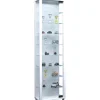 ebuy24 Edana Maxi Vitrinenschrank 1 Glastür Glasvitrine mit 8 Glasböden Weiß