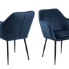 ebuy24 Emil Esszimmerstuhl Dunkelblau Metall Schwarz