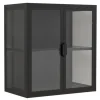 ebuy24 FlokasVS Vitrinenschrank Wandhängend 2 Türen Schwarz