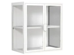 ebuy24 FlokasVS Vitrinenschrank Wandhängend 2 Türen Weiß