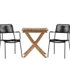 ebuy24 Ghana Gartenset Tisch 2 Stühle Natur Schwarz