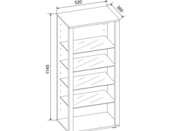 ebuy24 Glasol3 Vitrinenschrank Weiß