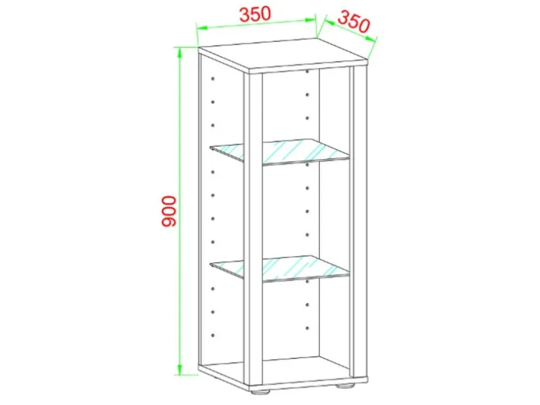 ebuy24 GlasolM Vitrinenschrank 3 Ablagen Anthrazit