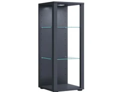 ebuy24 GlasolM Vitrinenschrank 3 Ablagen Anthrazit