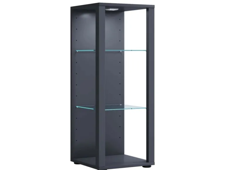 ebuy24 GlasolM Vitrinenschrank 3 Ablagen Anthrazit