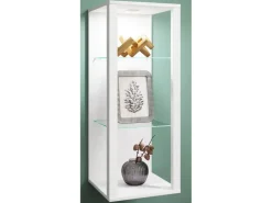 ebuy24 GlasolMW Vitrinenschrank Wandhängend Weiß
