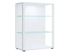 ebuy24 GlasolXL Vitrinenschrank 3 Ablagen Weiß