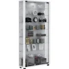 ebuy24 Lumo Maxi Vitrinenschrank 2 Glastüren Glasvitrinen mit LED-Leuchten Weiß