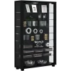 ebuy24 Lumo Mini Vitrinenschrank mit LED-Licht 8 Glasböden Schwarz