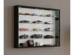 ebuy24 Mandosa L Vitrinenschrank an der Wand Montierte 2 Glastüren Schwarz