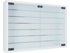 ebuy24 MandosaXL Glasvitrinen Wandhängend 2 Glastüren Weiß