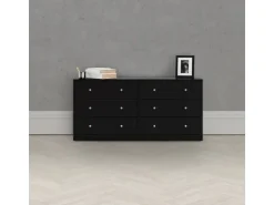 ebuy24 Maria Kommode Breit mit 6 Schubladen Schwarz