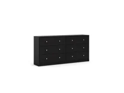 ebuy24 Maria Kommode Breit mit 6 Schubladen Schwarz