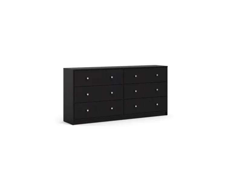 ebuy24 Maria Kommode Breit mit 6 Schubladen Schwarz