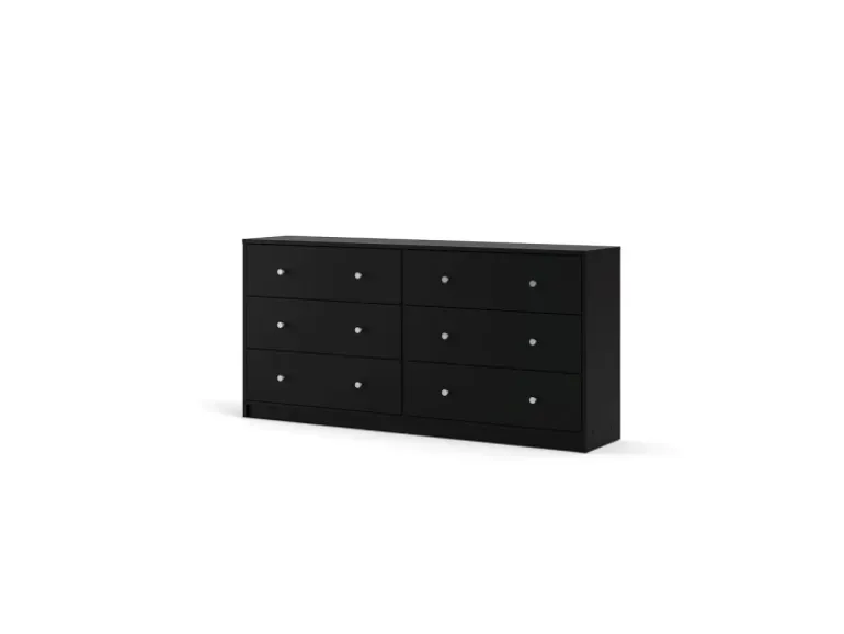 ebuy24 Maria Kommode Breit mit 6 Schubladen Schwarz