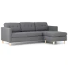 ebuy24 Marino Sofa Chaiselongsofa Rechts oder Links Gewendet in HellGrauen Stoff mit Holzbeinen