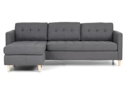 ebuy24 Marino Sofa Chaiselongsofa Rechts oder Links Gewendet in HellGrauen Stoff mit Holzbeinen