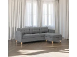 ebuy24 Marino Sofa Chaiselongue Rechts oder Links Gewendet in Samt Grau