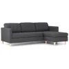 ebuy24 Marino Sofa Chaiselongsofa Rechts oder Links Gewendet in DunkelGrauen Stoff mit Holzbeinen