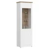 ebuy24 Michigan Vitrinenschrank 1 Tür Matt Weiß Eiche Dekor Weiß