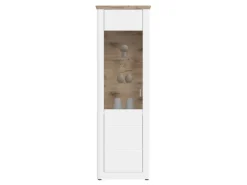 ebuy24 Michigan Vitrinenschrank 1 Tür Matt Weiß Eiche Dekor Weiß