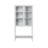 ebuy24 Misha Vitrinenschrank 2 Türen 4 Ablagen Weiss