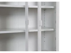 ebuy24 Misha Vitrinenschrank 2 Türen 4 Ablagen Weiss