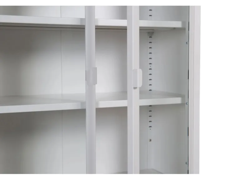 ebuy24 Misha Vitrinenschrank 2 Türen 4 Ablagen Weiss