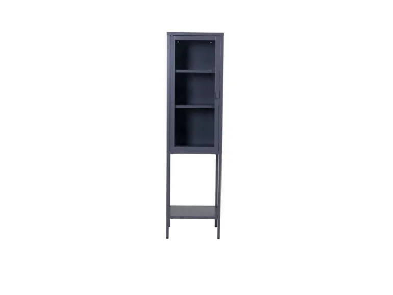 ebuy24 Misha Vitrinenschrank 1 Tür 4 Ablagen Grau