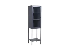 ebuy24 Misha Vitrinenschrank 1 Tür 4 Ablagen Grau