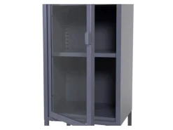 ebuy24 Misha Vitrinenschrank 1 Tür 4 Ablagen Grau
