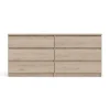 ebuy24 Nada Kommode 6 Schubladen Hickory-Dekor