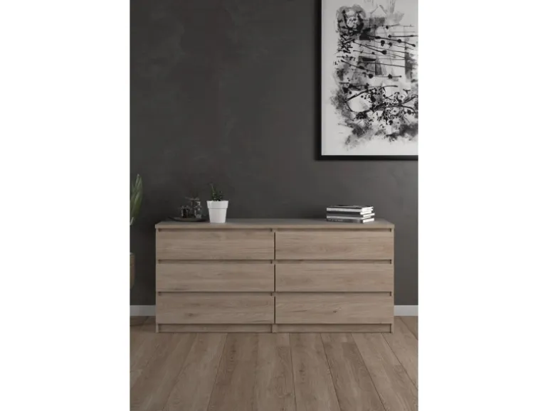 ebuy24 Nada Kommode 6 Schubladen Hickory-Dekor