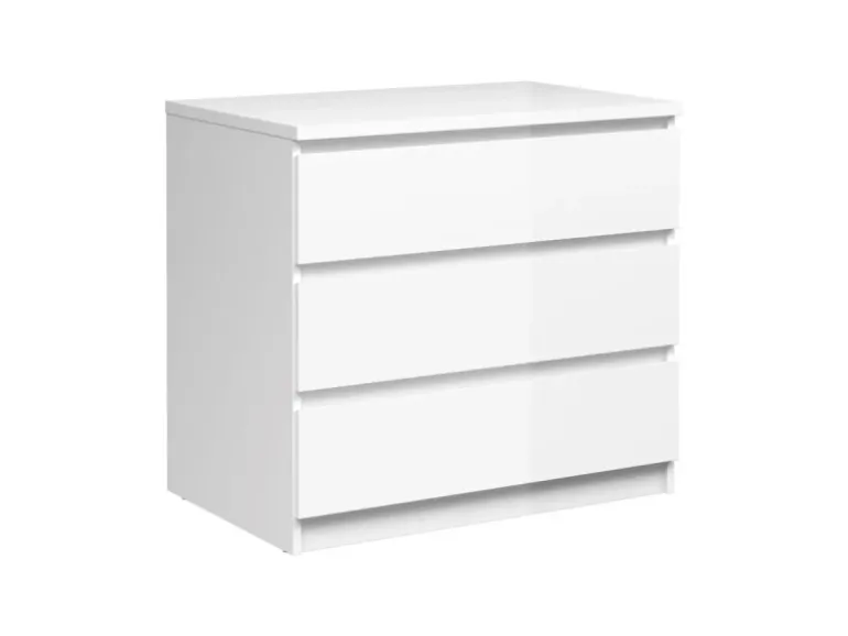 ebuy24 Nada Kommode Breit 3 Schubladen Weiss Hochglanz