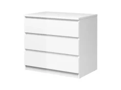 ebuy24 Nada Kommode Breit 3 Schubladen Weiss Hochglanz