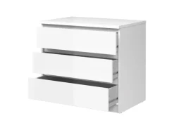 ebuy24 Nada Kommode Breit 3 Schubladen Weiss Hochglanz