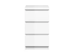 ebuy24 Nada Kommode Schmal 3 Schubladen Weiss Hochglanz